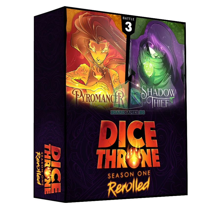 Dice Throne Season 1 Rerolled Pyromancer vs. Shadow Thief Atomic