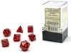 Glitter: Mini Polyhedral 7-Die Set - Ruby with Gold