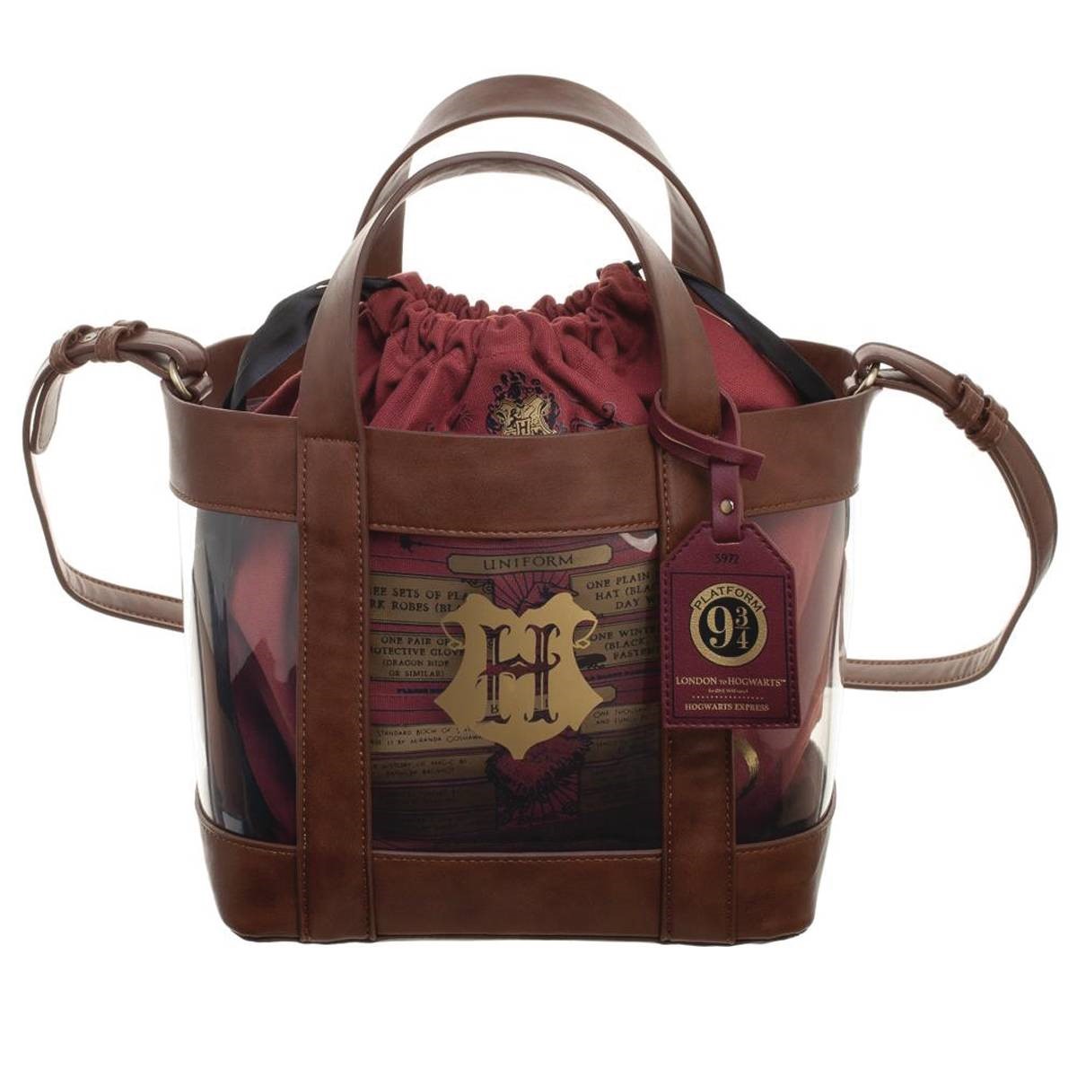 Harry Potter Hogwarts Clear Tote with Cinch Bag Atomic Empire